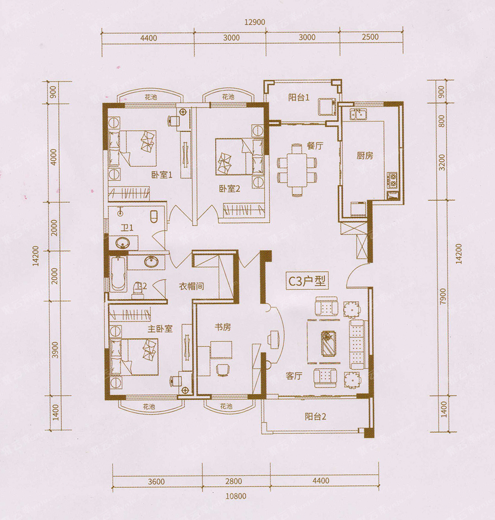 蒙自创泰·一品c3户型户型图_聚云南红河州站_红河州房地产汽车生活