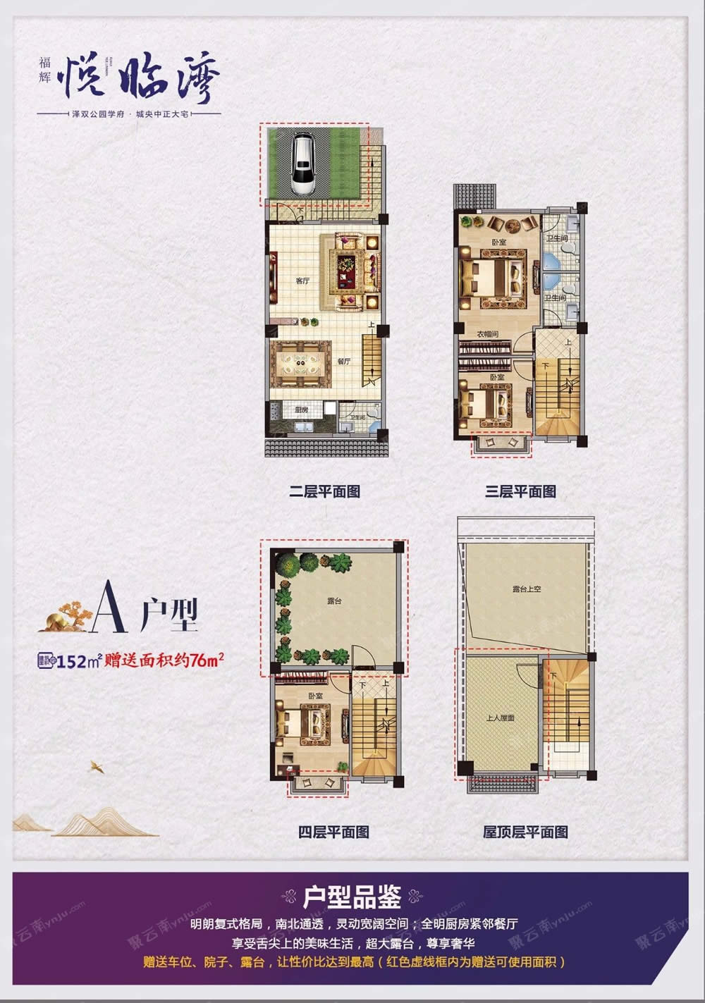建水县福辉·悦临湾A户型户型图_聚云南房产网 | YNJU.COM_红河州房地产专业导购平台