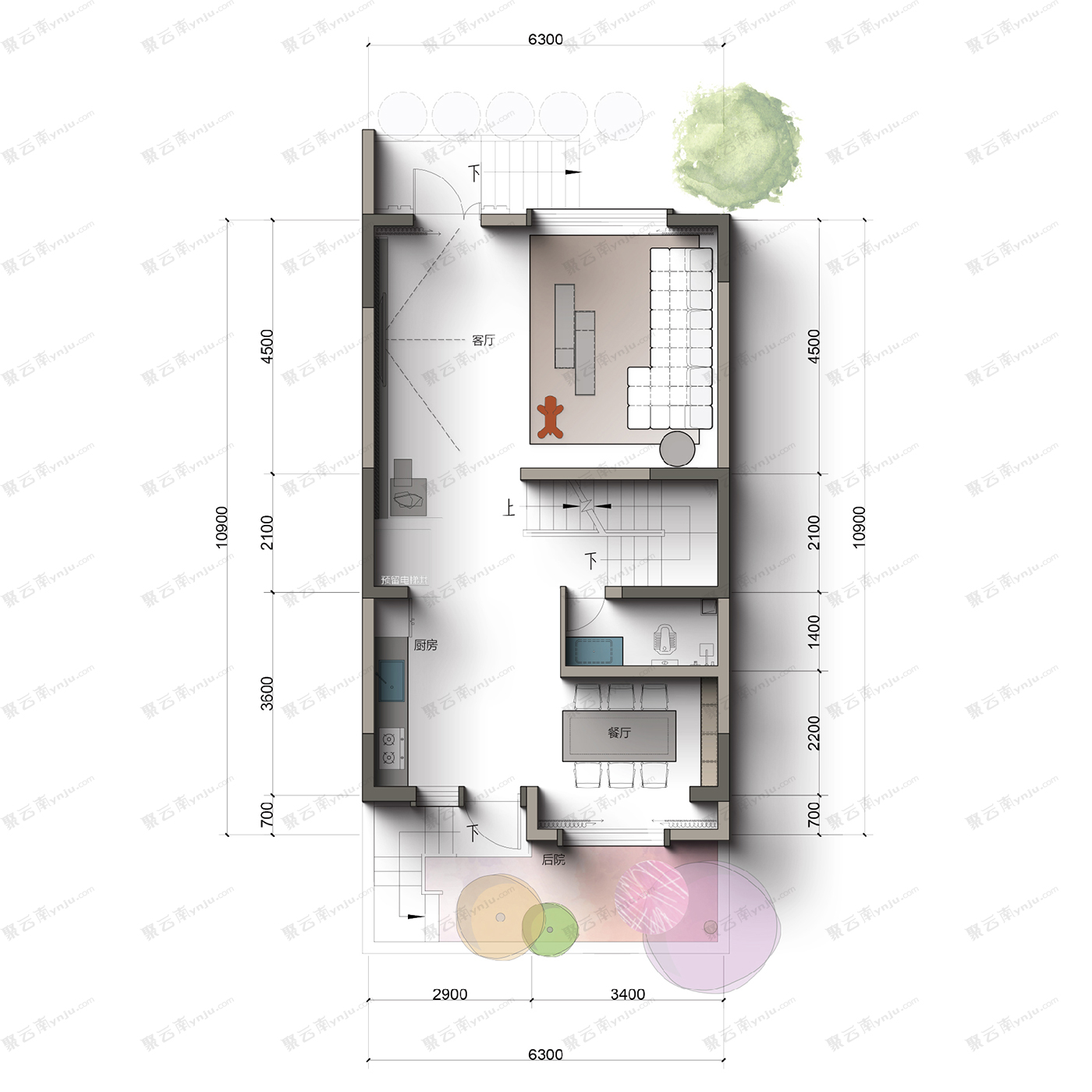 建水县福辉·金珑湾B户型户型图_聚云南房产网 | YNJU.COM_红河州房地产专业导购平台