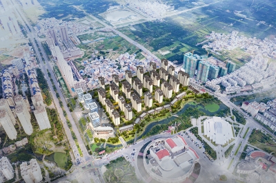 春秋印 效果图 实景鸟瞰图