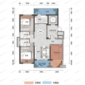 E1户型-3室117.86㎡