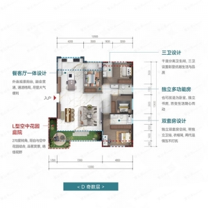 D户型奇数层-4室154.95㎡